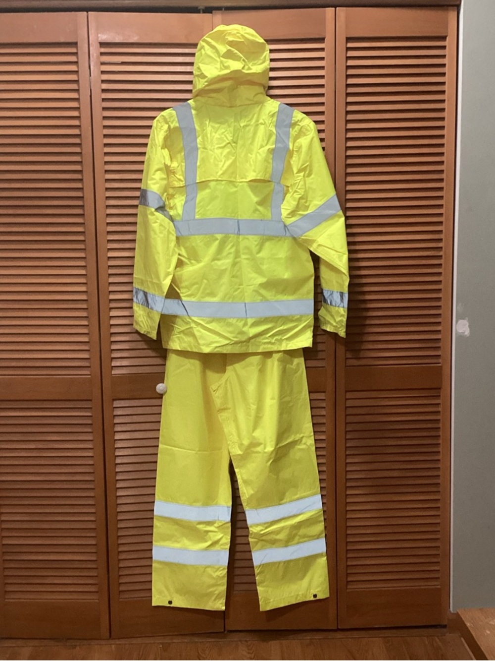 High-Visibility Yellow Waterproof Raincoat and Pants Set